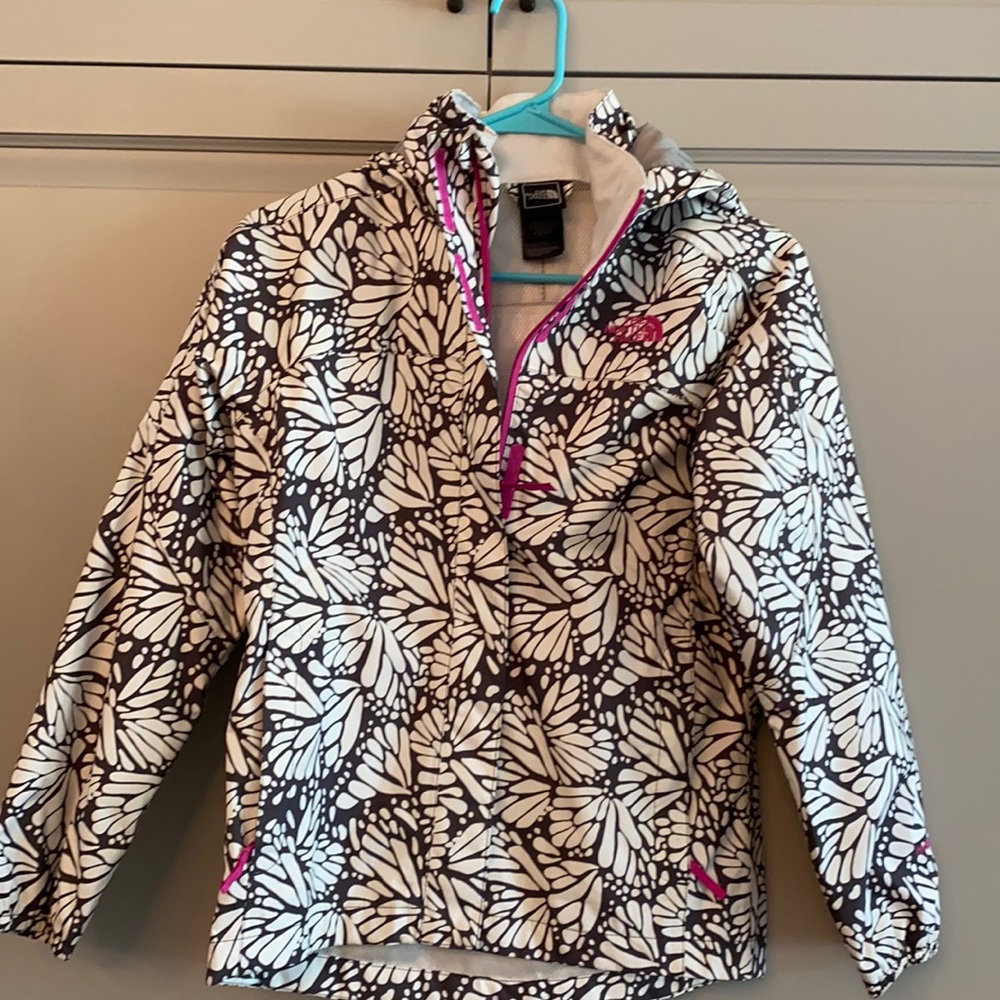 The North Face White Raincoat with Graphic Print